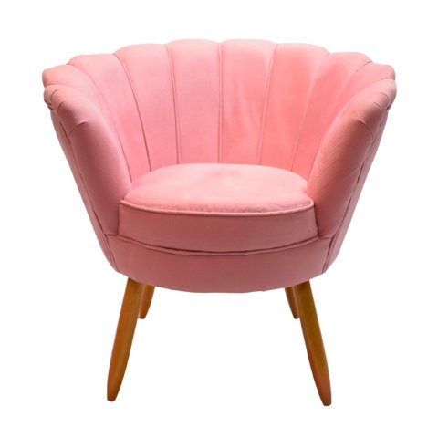 Poltrona Pétala Rose Suede Confortavel e Elegante Para Salara Quarto e Escritório