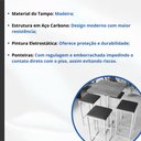 Ver imagem 3 de Conjunto Mesa Alta Bar Bistrô Quadrada Pinus 4 Bancos Estofado Industrial Black Don Castro Decor Ind