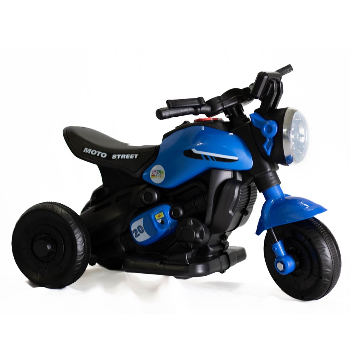 Mini Moto Elétrica Infantil Motorizada Triciclo Passeio 6V Street Azul - 6