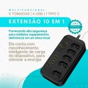 Ver imagem 2 de Extensão 5 Tomadas e 4 USB LED Bivolt 110V/220V