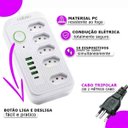 Ver imagem 7 de Extensão 5 Tomadas e 4 USB LED Bivolt 110V/220V