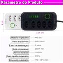 Ver imagem 5 de Extensão 5 Tomadas e 4 USB LED Bivolt 110V/220V