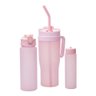 Kit 1 Caneca com 2 Garrafas Squeeze de Plástico Rosa - 1
