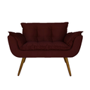 Ver imagem 1 de Namoradeira Poltrona Sofá 2 Lugares Sala de Estar Opala Suede Vermelho Bordo - LM DECOR