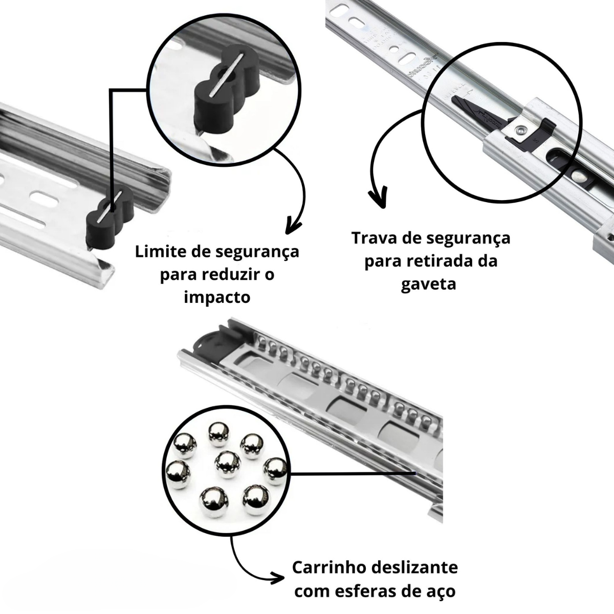 Corrediça Telescopica Para Gaveta Hafele 60cm Par 35kg:ZINCADA - 2