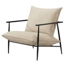 Ver imagem 1 de Poltrona Agatha Luxo Metal Industrial Castellar Móbile Linho Bege Claro