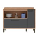 Ver imagem 3 de Balcão de Cozinha 120cm com 1 Porta 1 Gaveta Tampo e Porta Condimentos 100% MDF Vicenza Espresso Móveis