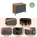 Ver imagem 5 de Balcão de Cozinha 120cm com 1 Porta 1 Gaveta Tampo e Porta Condimentos 100% MDF Vicenza Espresso Móveis