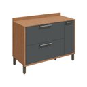 Ver imagem 2 de Balcão de Cozinha 120cm com 1 Porta 1 Gaveta Tampo e Porta Condimentos 100% MDF Vicenza Espresso Móveis