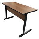 Ver imagem 1 de Mesa Escrivaninha Office Pés Emborrachados 1,20m Nogal/preto Realme Mesa para Escritório Estilo Indu