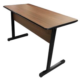 Mesa Escrivaninha Office Pés Emborrachados 1,20m Nogal/preto Realme Mesa para Escritório Estilo Indu - 1