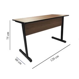 Mesa Escrivaninha Office Pés Emborrachados 1,20m Nogal/preto Realme Mesa para Escritório Estilo Indu - 4
