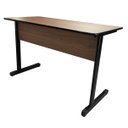 Ver imagem 2 de Mesa Escrivaninha Office Pés Emborrachados 1,20m Nogal/preto Realme Mesa para Escritório Estilo Indu