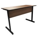 Ver imagem 3 de Mesa Escrivaninha Office Pés Emborrachados 1,20m Nogal/preto Realme Mesa para Escritório Estilo Indu