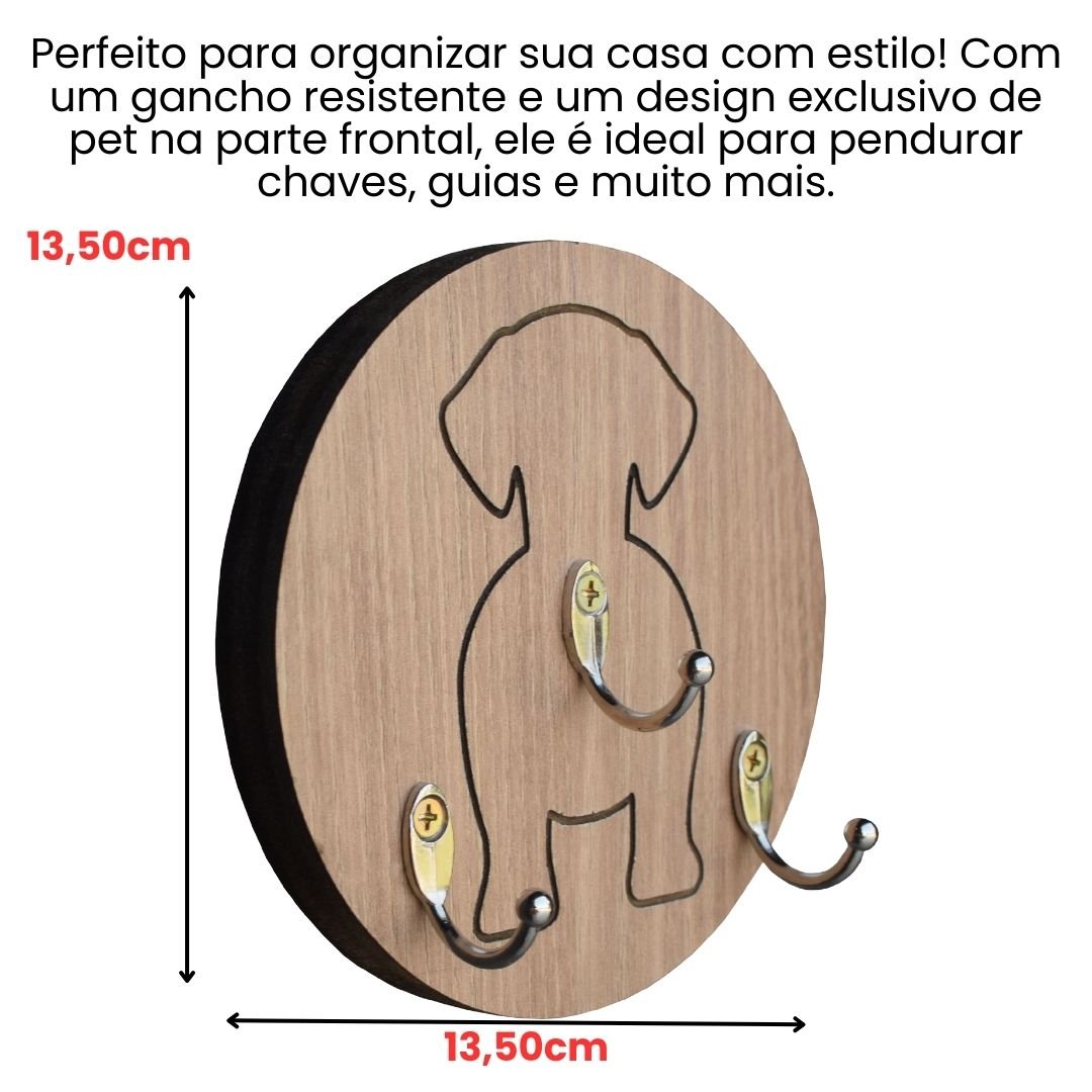 Porta-guia Pet Chaveiro Organizador Coleiras 3in1 Mdf - 2