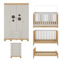 Ver mais imagens de Quarto de Bebê Completo com Berço Americano 3 em 1 Suspiro Multimóveis Mp4620 Madeirado/off White