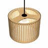 Luminária Pendente Sirius Modelo Ripado -:MDF CRU - 2