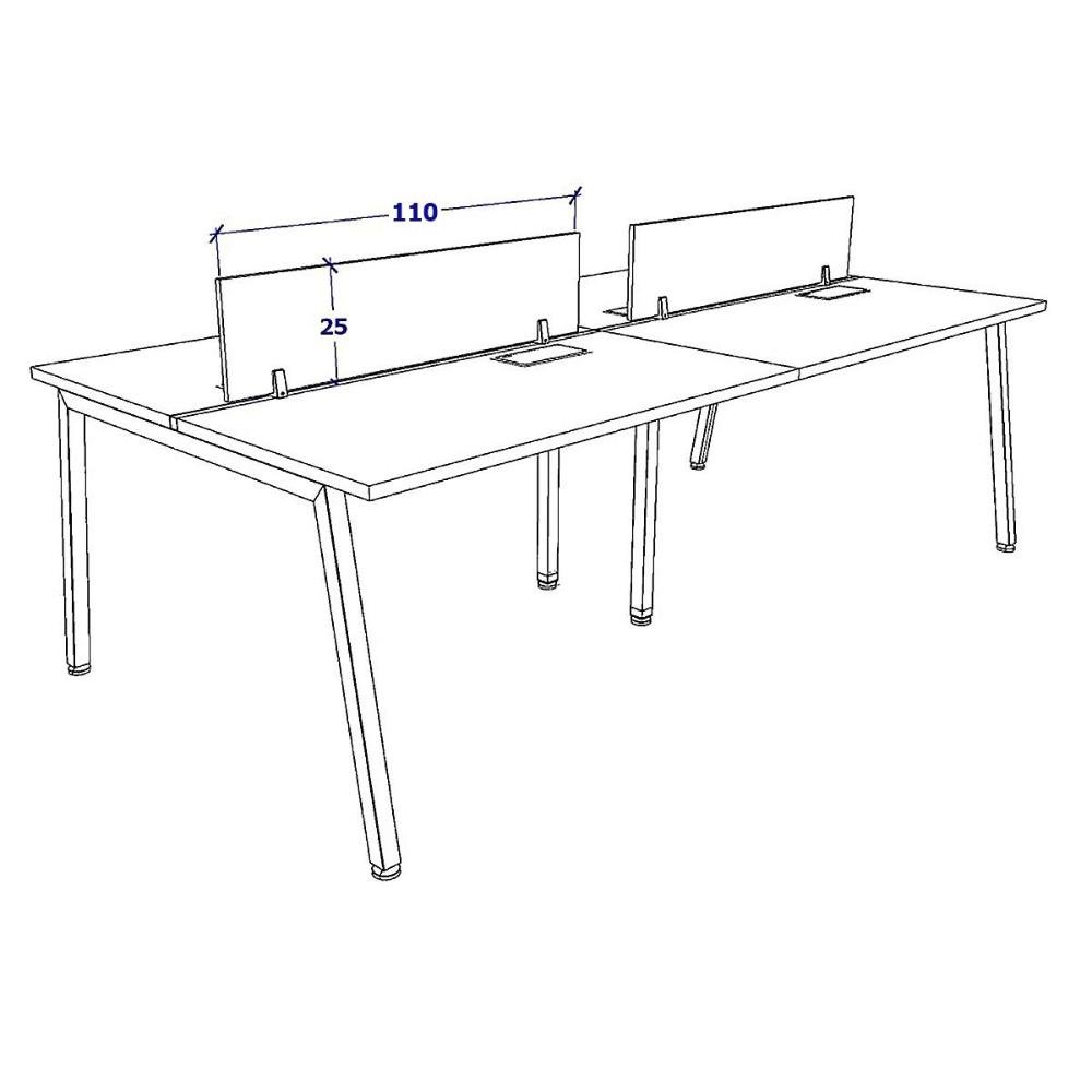 Plataforma C/ 2 Gav. Divisória 4 Pessoas Pé Cav Mac B 2,40m Cor:macadâmia com Branco - 11