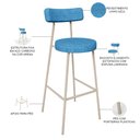 Ver imagem 4 de Kit 04 Banquetas Alta Bar Cozinha Sala de Jantar Aço Milão Arena L02 Linho Azul - Lyam Decor