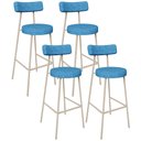 Ver imagem 1 de Kit 04 Banquetas Alta Bar Cozinha Sala de Jantar Aço Milão Arena L02 Linho Azul - Lyam Decor