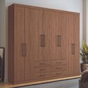 Ver imagem 1 de Guarda-roupa Casal Belize 8 Portas 6 Gavetas Jatoba - Pnr Móveis