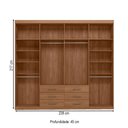 Ver imagem 4 de Guarda-roupa Casal Belize 8 Portas 6 Gavetas Jatoba - Pnr Móveis