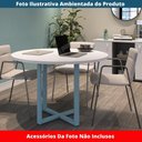 Ver imagem 2 de Mesa de Reunião Redonda P25 Pandin 110 Cm (largura) Tampo Mdp Branco Pé Aço Tubular Azul Dali