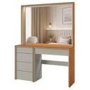 Ver imagem 1 de Camarim Prime 5 Gavetas com Espelho LED MDF Off White Mavaular Móveis 135cm