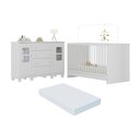 Ver imagem 1 de Berço 3 em 1 com Colchão Incluso e Cômoda 2 Portas 4 Gavetas Luna Multimóveis Mp4758 Branco