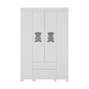 Ver imagem 6 de Guarda-roupa Infantil 122cm com Vidro 4 Portas e 2 Gavetas Fofura Multimóveis Mp4483 Branco