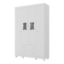 Ver imagem 2 de Guarda-roupa Infantil 122cm com Vidro 4 Portas e 2 Gavetas Fofura Multimóveis Mp4483 Branco