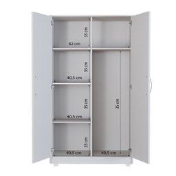 Armário Multiuso Escritório 2 Portas 158x90cm Organizador:branco - 6 Armário Multiuso Escritório 2 Portas 158x90cm Organizador:branco - 6