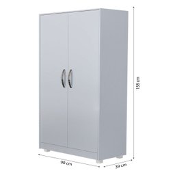 Armário Multiuso Escritório 2 Portas 158x90cm Organizador:branco - 5 Armário Multiuso Escritório 2 Portas 158x90cm Organizador:branco - 5