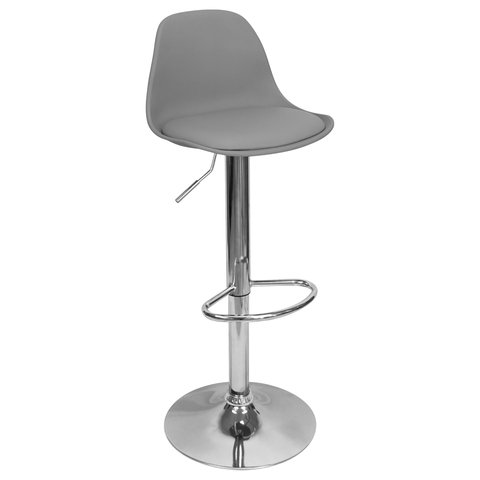 Banqueta Joly Luisa Eames Saarinen Regulável Base Giratória Cromada - Cinza