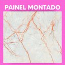 Ver imagem 3 de Papel de Parede Painel 3D Mármore Carrara fio Laranja 3M Auto Colante Lavável Revestimento