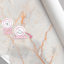 Ver imagem 4 de Papel de Parede Painel 3D Mármore Carrara fio Laranja 3M Auto Colante Lavável Revestimento