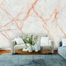 Papel de Parede Painel 3D Mármore Carrara fio Laranja 3M Auto Colante Lavável Revestimento - 2
