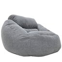 Ver imagem 5 de Poltrona Núcleo Elegante e Luxuosa Enchimento Pérolas 3mm Pufe Macio Cinza Claro