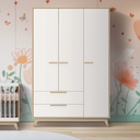 Ver imagem 6 de Guarda Roupa Infantil 3 Portas 2 Gavetas Quater Linha Petit Branco com Carvalho Malva