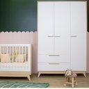 Ver imagem 3 de Guarda Roupa Infantil 3 Portas 2 Gavetas Quater Linha Petit Branco com Carvalho Malva