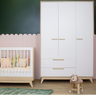 Guarda Roupa Infantil 3 Portas 2 Gavetas Quater Linha Petit Branco com Carvalho Malva - 4