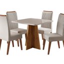 Ver imagem 2 de Conjunto para Sala de Jantar com 4 Cadeiras Malva Yescasa Bege/Mel