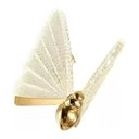 Ver imagem 1 de Luminária Borboleta Pendente Led Dourado Acrílico Branco Quente Cabeceira Quarto Sala
