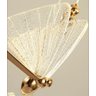 Luminária Borboleta Pendente Led Dourado Acrílico Branco Quente Cabeceira Quarto Sala - 3