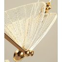 Ver imagem 3 de Luminária Borboleta Pendente Led Dourado Acrílico Branco Quente Cabeceira Quarto Sala
