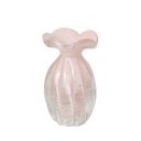 Ver imagem 1 de Mini Vaso Murano Frufru Rose Quartzo Cristais São Marcos