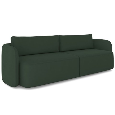 Sofá 3 Lugares Sala Living Orgânico 240cm Oregon K01 Veludo Verde - Lyam Decor