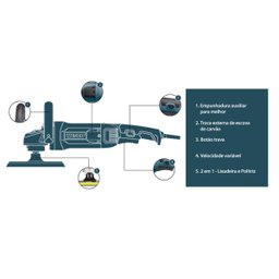 Politriz 7 Polegadas 180mm 110v 1400w Ws4509ku Polir Wesco - 6