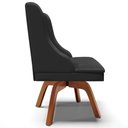 Ver imagem 2 de Kit 6 Cadeiras Decorativas Sala de Jantar Base Giratória de Madeira Firenze Pu Preto Fosco/natural