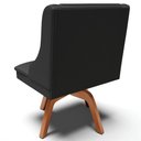 Ver imagem 5 de Kit 6 Cadeiras Decorativas Sala de Jantar Base Giratória de Madeira Firenze Pu Preto Fosco/natural
